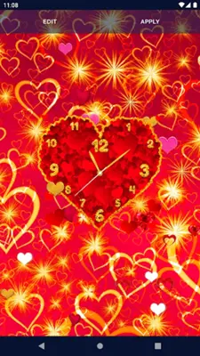 Hearts Love Clock Wallpapers android App screenshot 0