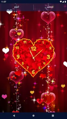 Hearts Love Clock Wallpapers android App screenshot 1