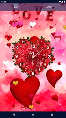 Hearts Love Clock Wallpapers android App screenshot 3