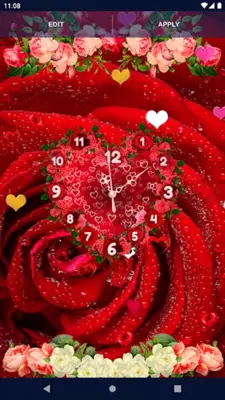 Hearts Love Clock Wallpapers android App screenshot 4